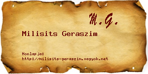 Milisits Geraszim névjegykártya
